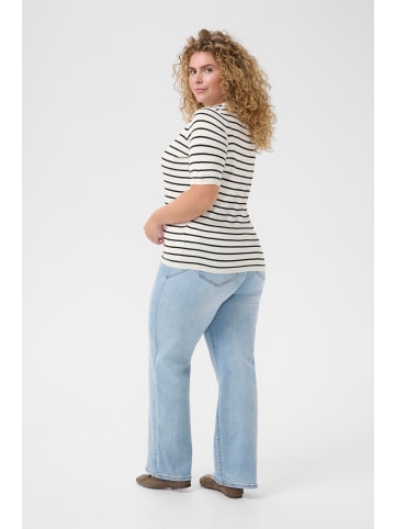 KAFFE curve Strickpullover KClizzy Regular fit in Chalk / Black stripe