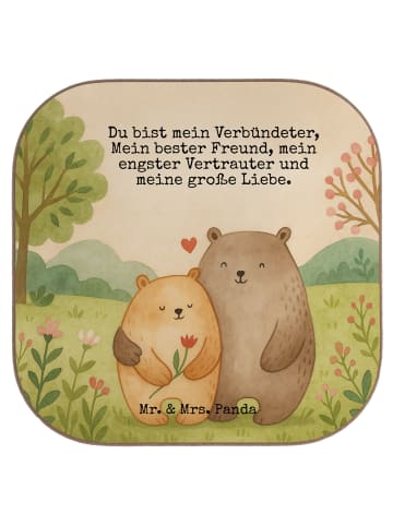 Mr. & Mrs. Panda Untersetzer Bären Liebe Design mit Spruch in Weiß