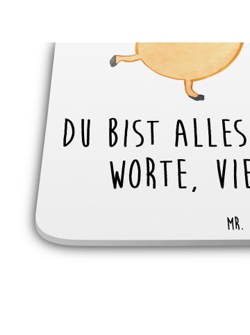 Mr. & Mrs. Panda Tischuntersetzer Mops Verliebt mit Spruch in Weiß