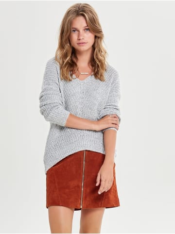 JACQUELINE de YONG Strickpullover Strick Knitted Sweater Pulli lang in Grau