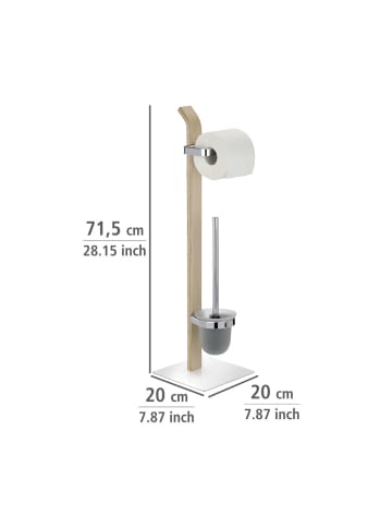 Wenko WC-Garnitur SAMONA BROWN, 2-in-1 in Braun, (B) 20 x (H) 71 x (L) 20 cm