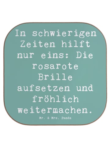 Mr. & Mrs. Panda Tassen-Untersetzer Spruch Hoffnung in schwierig... in Meeresbrise