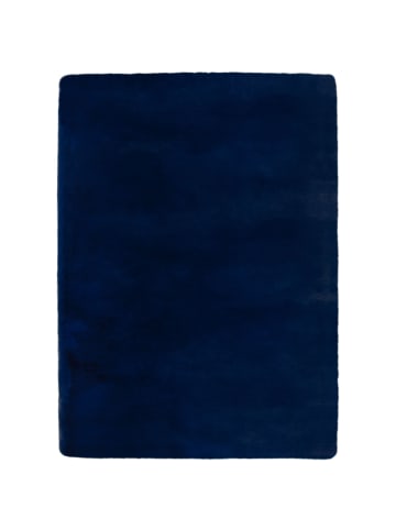 KADIMA DESIGN Hochflor Teppich Unifarben, Schlafzimmer in Blau