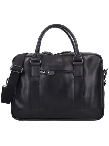 Buckle & Seam Everett Aktentasche Leder 38 cm Laptopfach in black