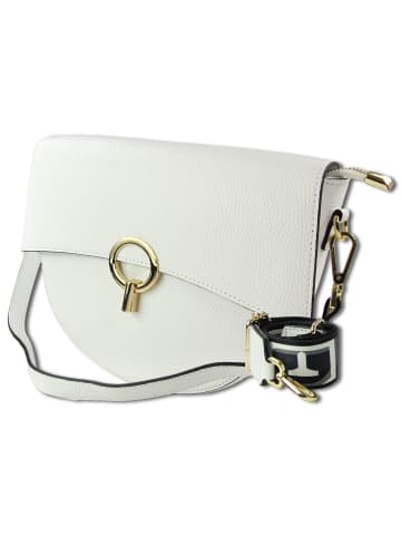 Toscanto Leder Umhängetasche, Citytasche Toscanto Tasche weiß ca. 30cm