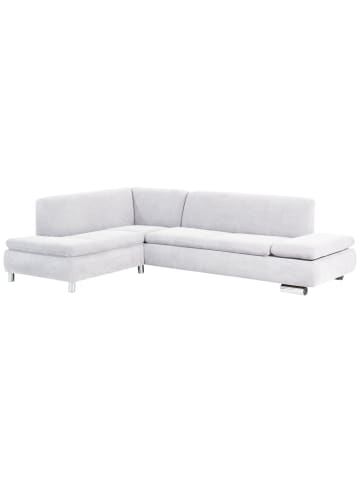 58 aufm Kessel ECKSOFA mit Ottomane links Kaye Bezug Veloursstoff Metallfuß verchromt / creme