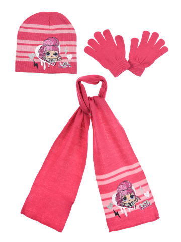L.O.L. Surprise 3tlg. Set: Mütze, Schal und Handschuhe in Pink
