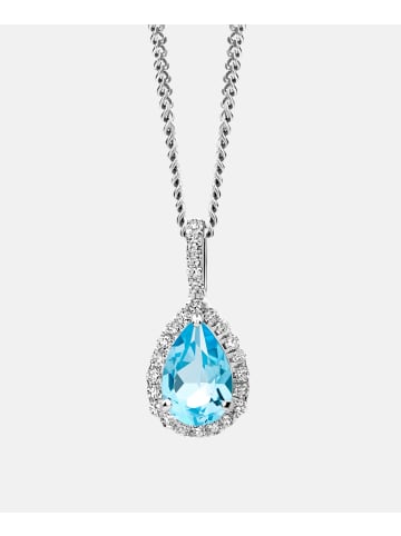 Diamant L'éternel Halskette aus 375 Weißgold mit Diamant mit Topas