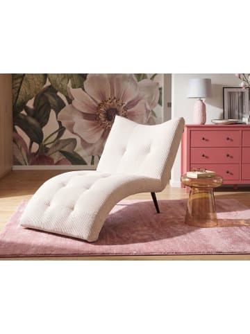 Beliani Chaiselongue QUILLY in Weiß/Schwarz - (W) 83 x (H) 97 x (L) 153 cm