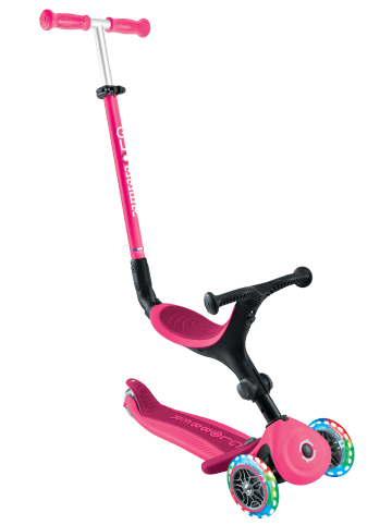 GLOBBER 3in1 Aufsitzrad, Laufrad, Scooter GO-UP ACTIVE LIGHTS in fuchsia pink