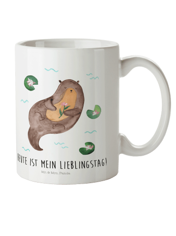 Mr. & Mrs. Panda Becher Otter Seerose mit Spruch in Weiß