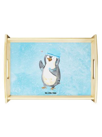 Mr. & Mrs. Panda Tablett Pinguin Duschen ohne Spruch in Eisblau