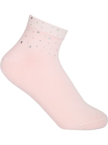 styleBREAKER Söckchen mit Strass in Rosa