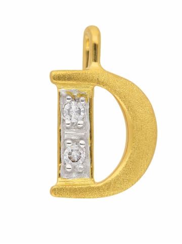 Adeliás 585 Gold Buchstabenanhänger mit Diamant in gold