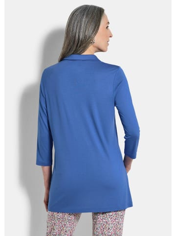 GOLDNER Elegantes Blusenshirt mit Biesen in royalblau