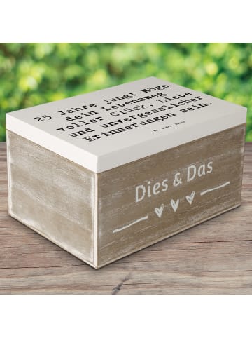 Mr. & Mrs. Panda Geschenkbox Spruch 25. Geburtstag Glück mit Spruch in Weiß