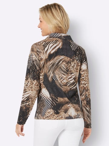 Sieh an! Langarm-Shirt in sand-schwarz-bedruckt