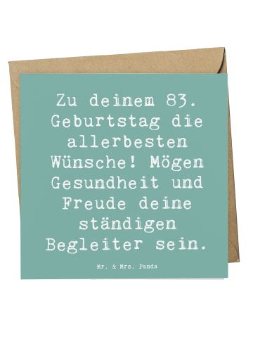 Mr. & Mrs. Panda Grußkarte Spruch 83. Geburtstag Glückwünsche mi... in Meeresbrise
