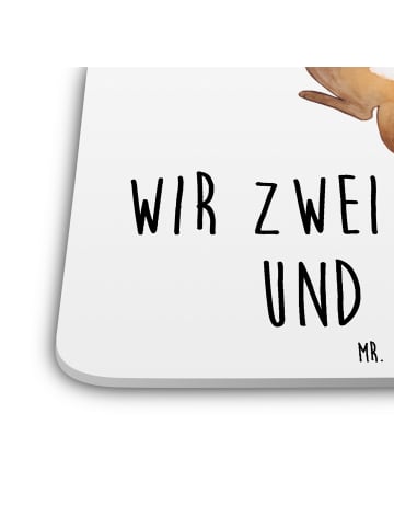 Mr. & Mrs. Panda Untersetzer Set Hund Streicheln mit Spruch in Weiß
