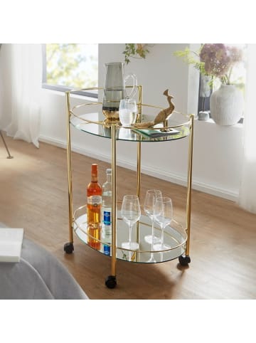 KADIMA DESIGN Design Servierwagen 67x79 cm Mobile Mini Bar, Beistelltisch auf