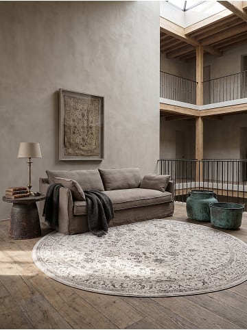 KADIMA DESIGN Teppich rund Orientalisch pflegeleicht Wohnzimmer Schlafzimmer Flur in Creme
