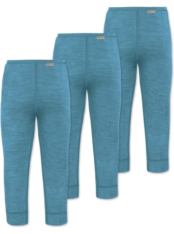 Normani Outdoor Sports 3er Pack Baby Merino Lange Unterhose Tutira in Blau