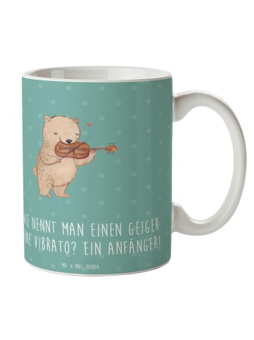 Mr. & Mrs. Panda Keramtiktasse Violine Anfänger mit Spruch in Meeresbrise