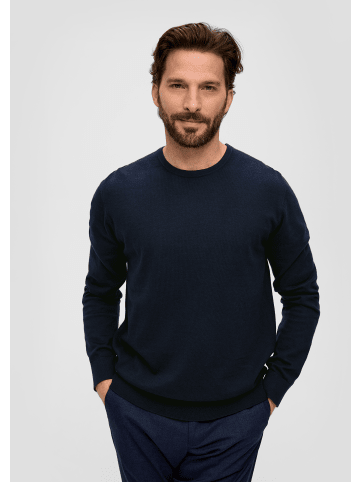 s.Oliver BLACK LABEL Strickpullover langarm in Blau