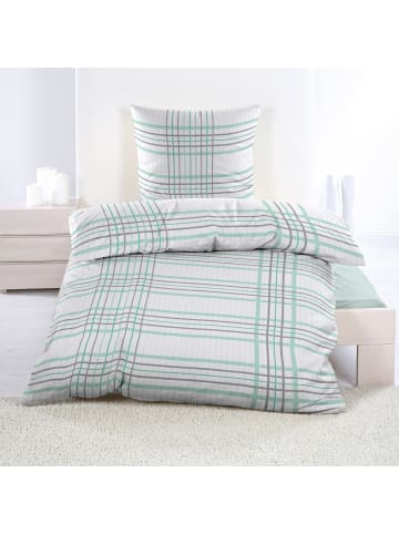 Casa Colori Seastar Casa Colori Microfaser Seersucker Bettwäsche - Streifenmuster in weiß