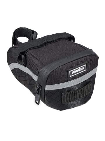 relaxdays Satteltasche in Schwarz -  (B)12 x (H)8 x (T)15 cm