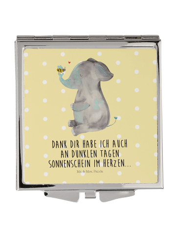 Mr. & Mrs. Panda Handtaschenspiegel quadratisch Elefant Biene mi... in Gelb Pastell