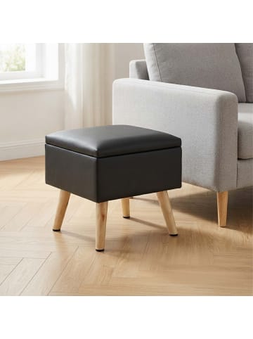 relaxdays Sitzhocker in Schwarz - (B)40x (H)40 x (T)40 cm