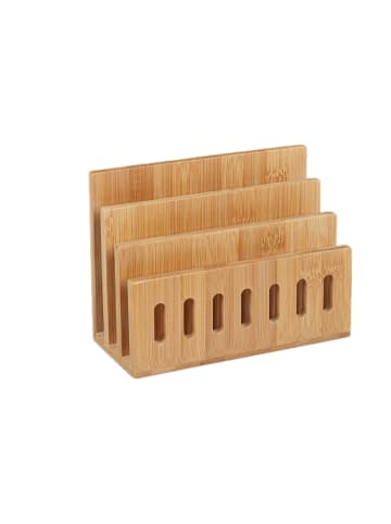 relaxdays Dokumentenhalter in Natur - (B)18 x (H)13 x (T)8 cm
