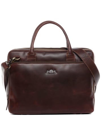 SID & VAIN Leder-Laptoptasche 15" Leder Businesstasche Unisex RYAN in braun