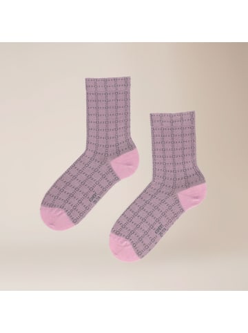 Kunert Socken Dots Check Fashion in smoked mauve