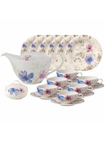 Villeroy & Boch 20-tlg. Teeservice Mariefleur Gris Basic in in bunt