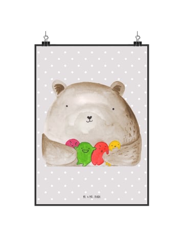 Mr. & Mrs. Panda Wandbild Bär Gefühl ohne Spruch in Grau Pastell