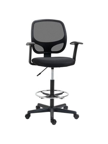 Vinsetto Zeichenstuhl-60L x 56B x 132H cm-Schwarz