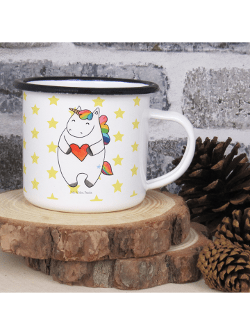 Mr. & Mrs. Panda Tasse Einhorn Herz ohne Spruch in Weiß