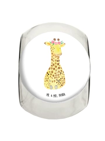 Mr. & Mrs. Panda glas für tee Giraffe Blumenkranz ohne Spruch in Weiß