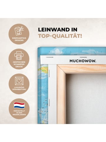 MuchoWow Leinwand bilder Detailreiche Weltkarte (BxH)