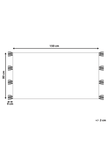 Beliani Kelim KAGHTSRASHEN in Bunt/Beige/Grau - (W) 80 x (L) 150 cm