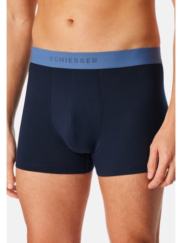 Schiesser Retro Short / Pant 95/5 Cotton in Dunkelblau / schwarz