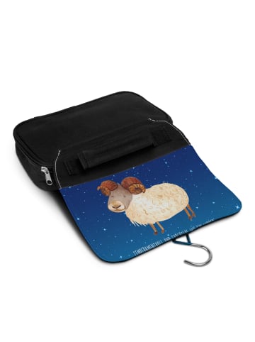 Mr. & Mrs. Panda kosmetiktäschchen Sternzeichen Widder mit Spruch in Sternenhimmel Blau