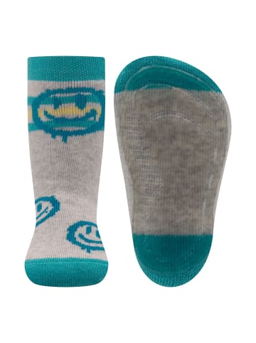 ewers Stoppersocken Smiley in hellsilber meliert