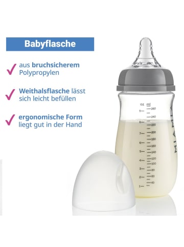 MiaMia PP-Flasche 260 ml in grau
