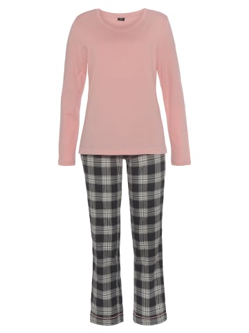 H.I.S Pyjama in rosa-schwarz