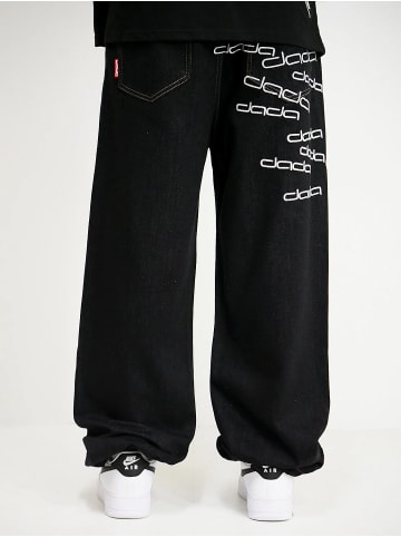 DADA Baggy Denim Jeans mit Logo Stickerei Black in Schwarz