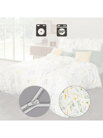 Estella Mako-Interlock-Jersey Kissenbezug Melis in lindgrün-apricot