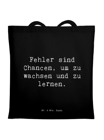 Mr. & Mrs. Panda Einkaufstasche Spruch Fehler lernen wachsen mit... in Schwarz